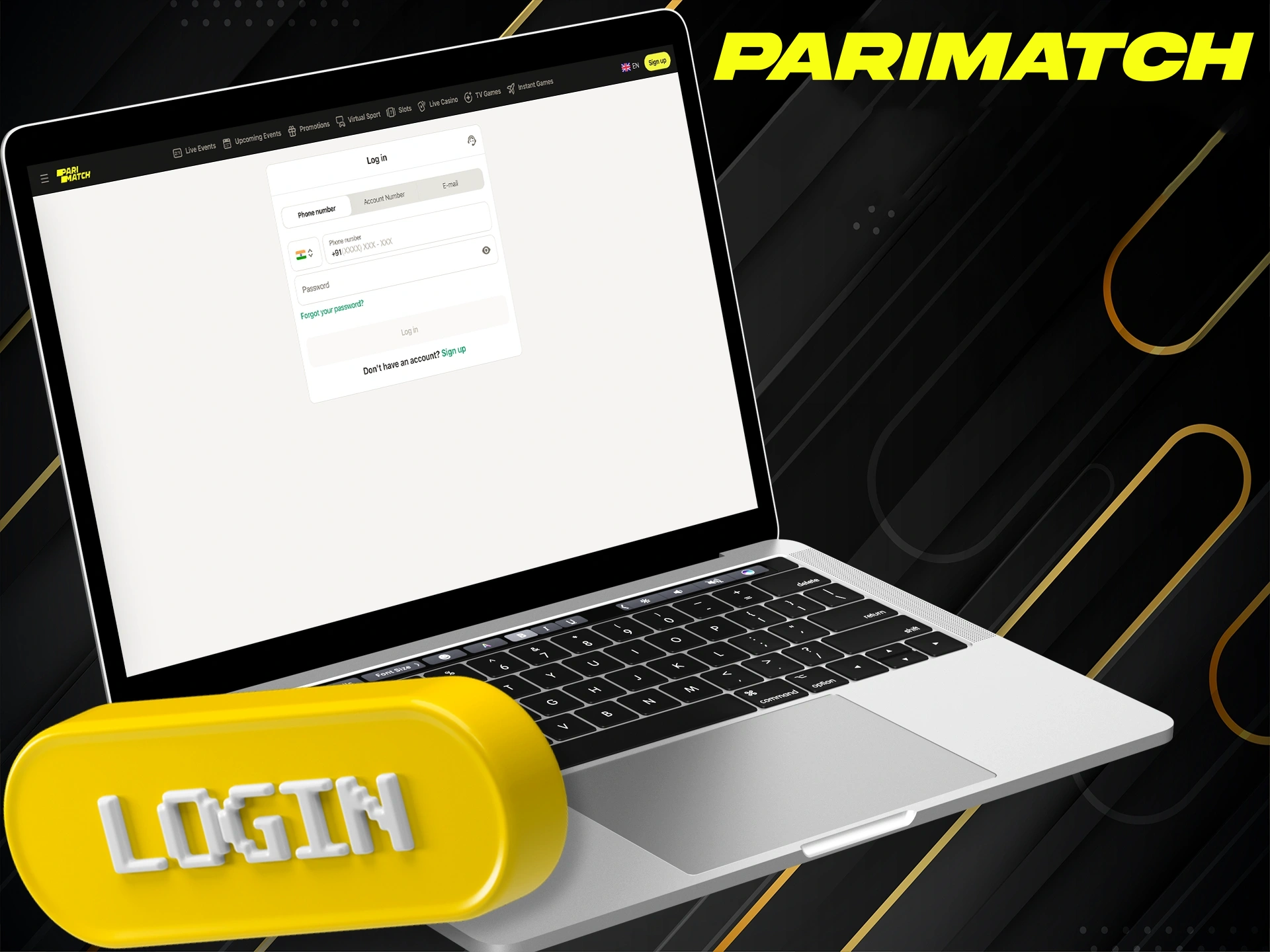 Log in to the Parimatch account and start betting.