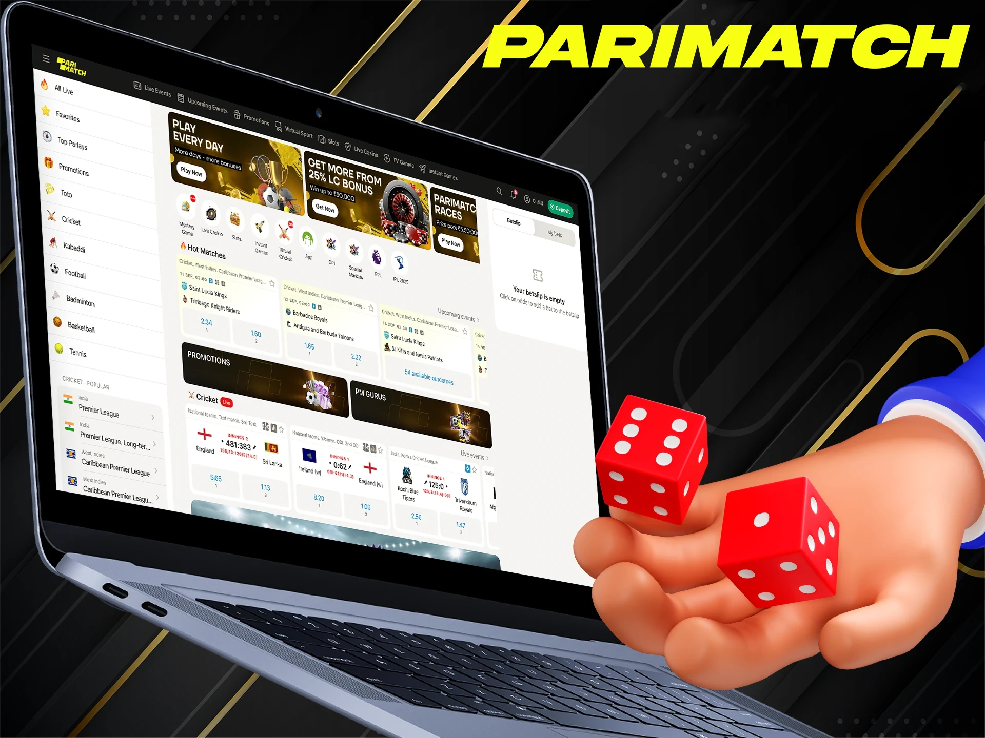 Use Pre-match betting for big wins at Parimatch.