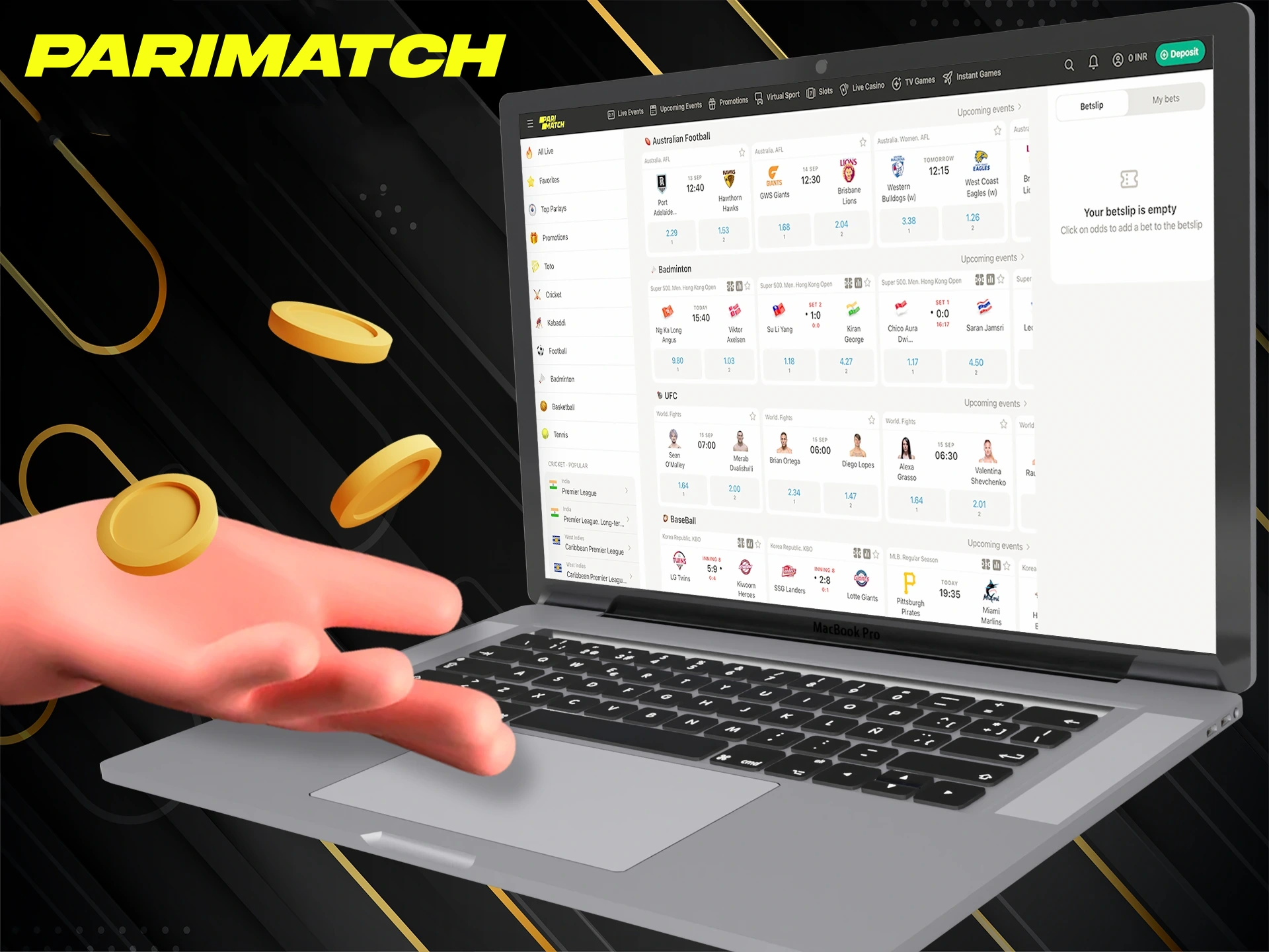 Select system bets to increase the chance of wins in Parimatch.