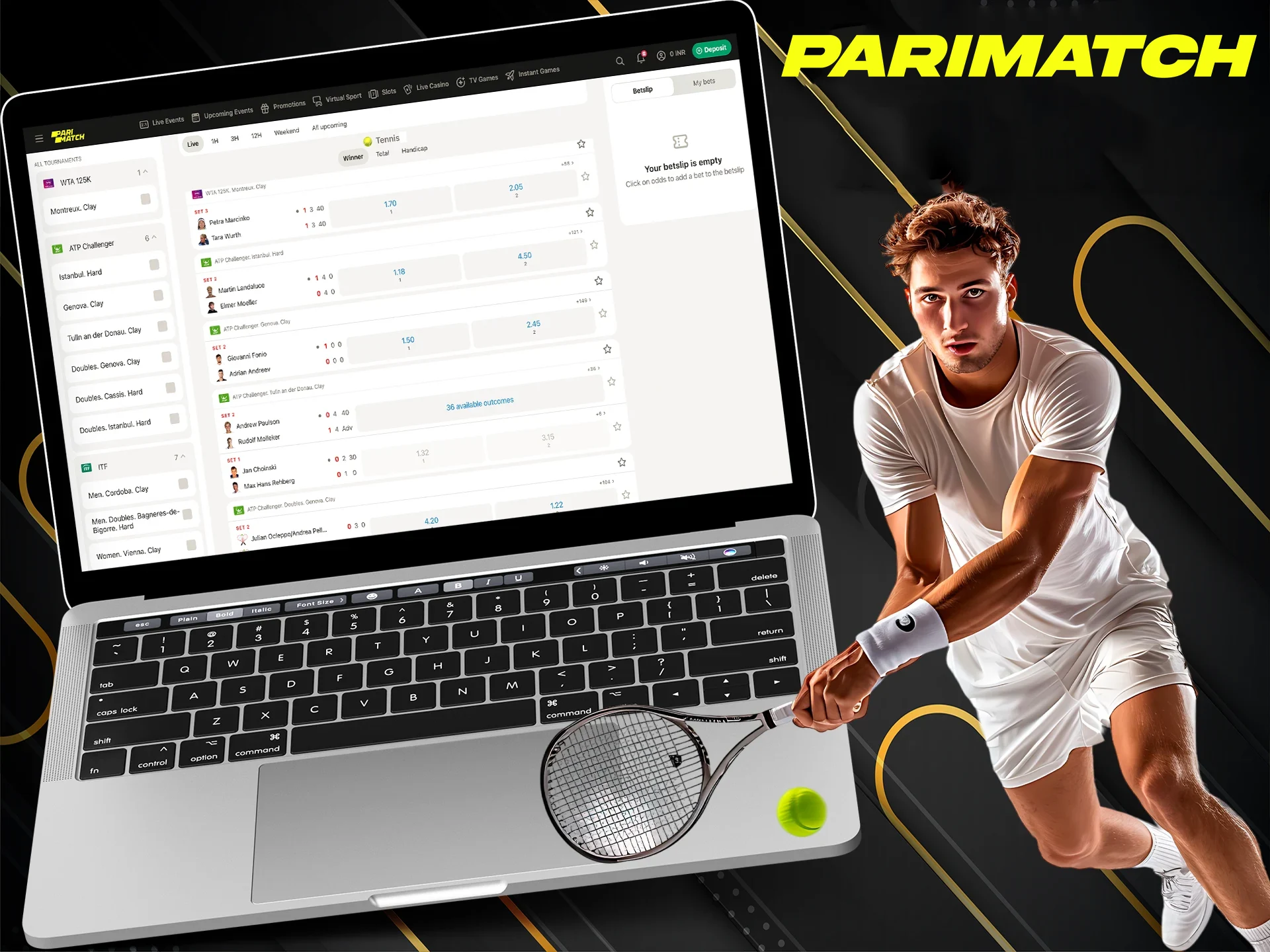 Place your Tennis bets at Parimatch.
