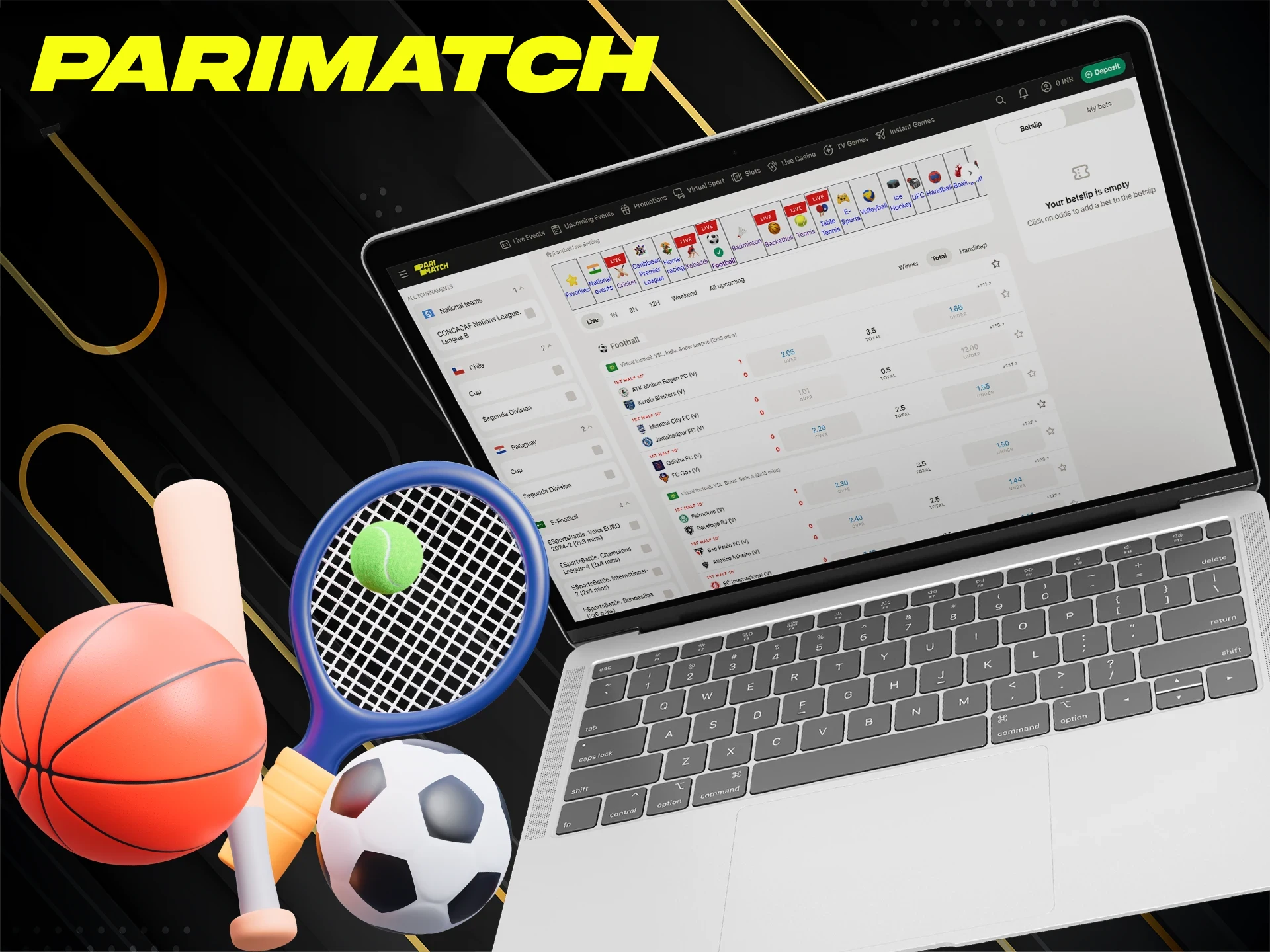 Use the Total option for big wins in Parimatch.
