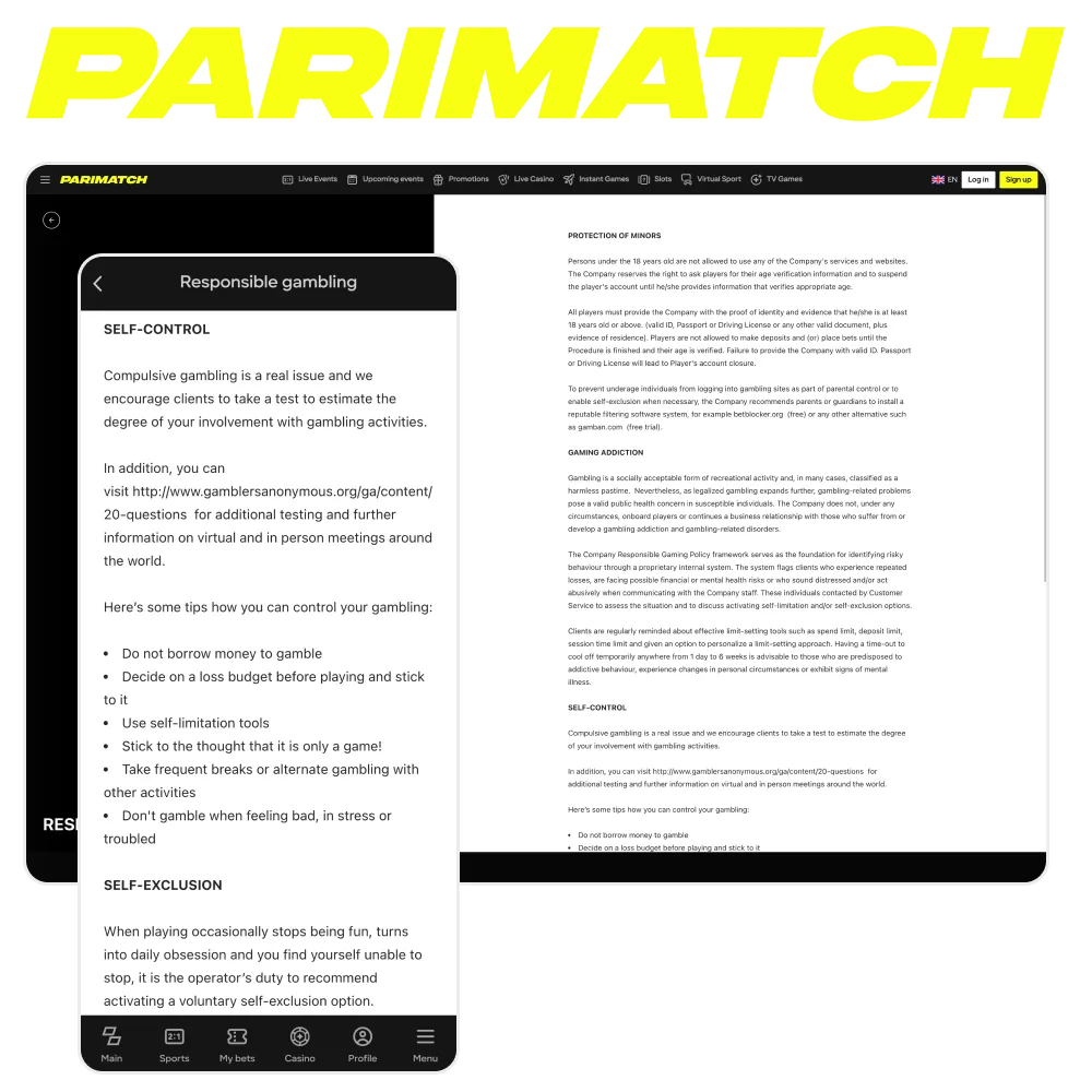 Parimatch encourages you to play the game responsibly.