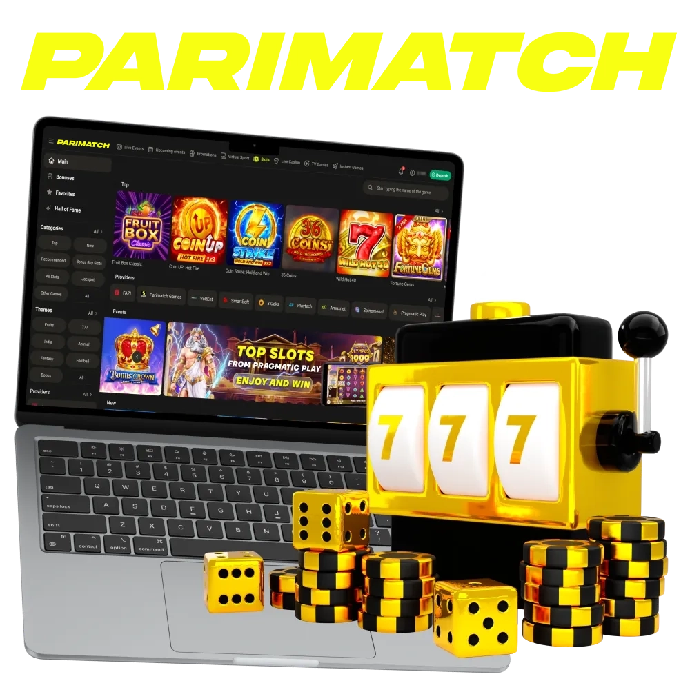 Play slot games online at Parimatch platform.