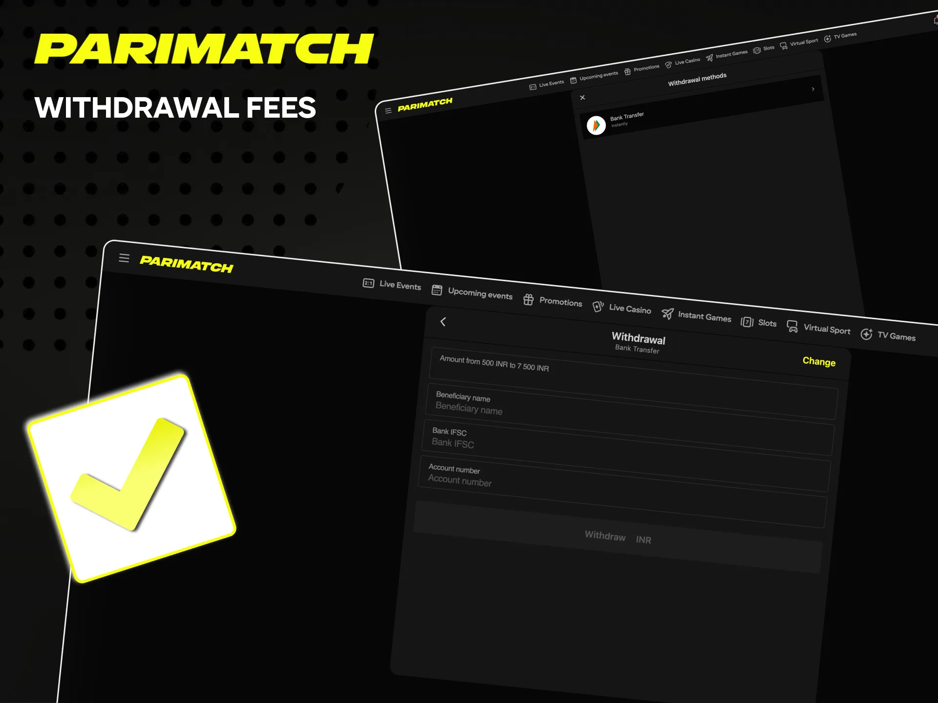 Find out how much is the withdrawal fee from Parimatch.