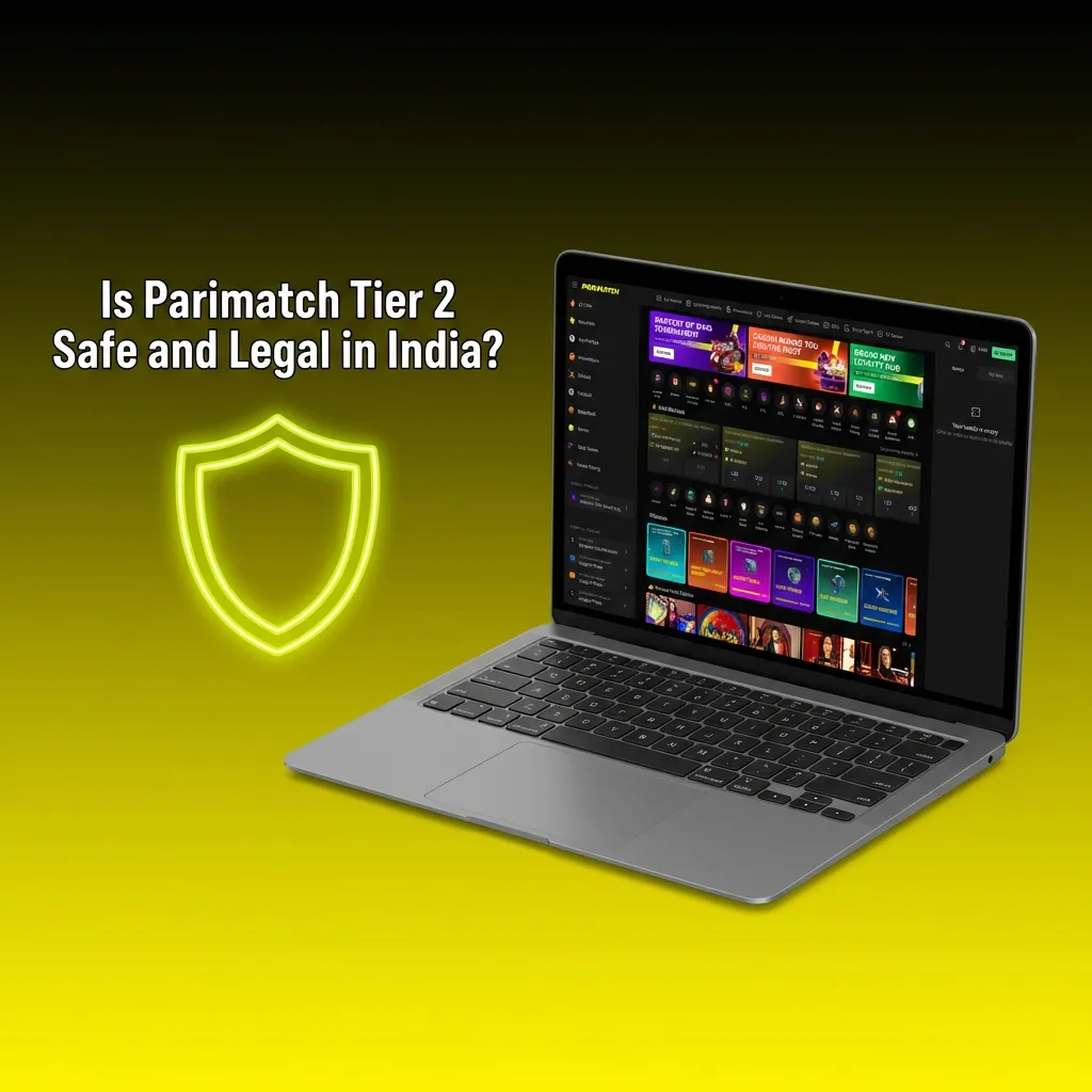 Parimatch legal license badge and security shield icon representing safe, legal online gambling in India