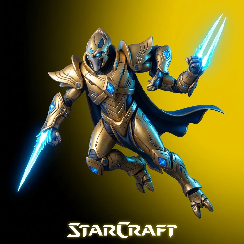 StarCraft esports tournament with professional players competing in strategic real-time battles