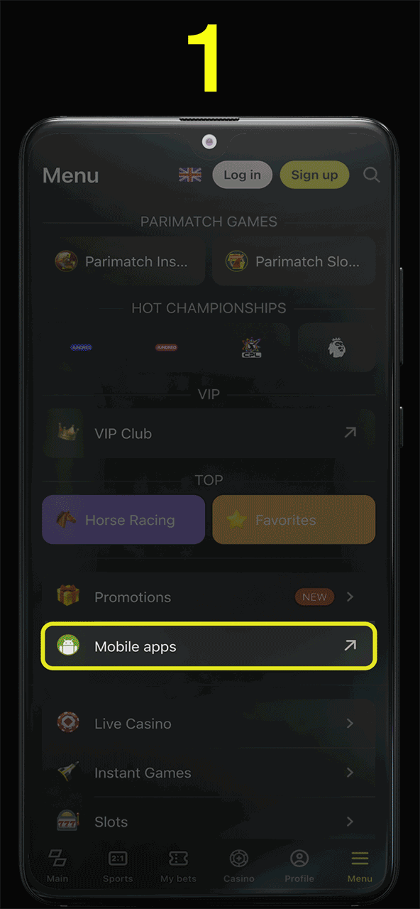 Install Parimatch APK on your Android device in simple steps.